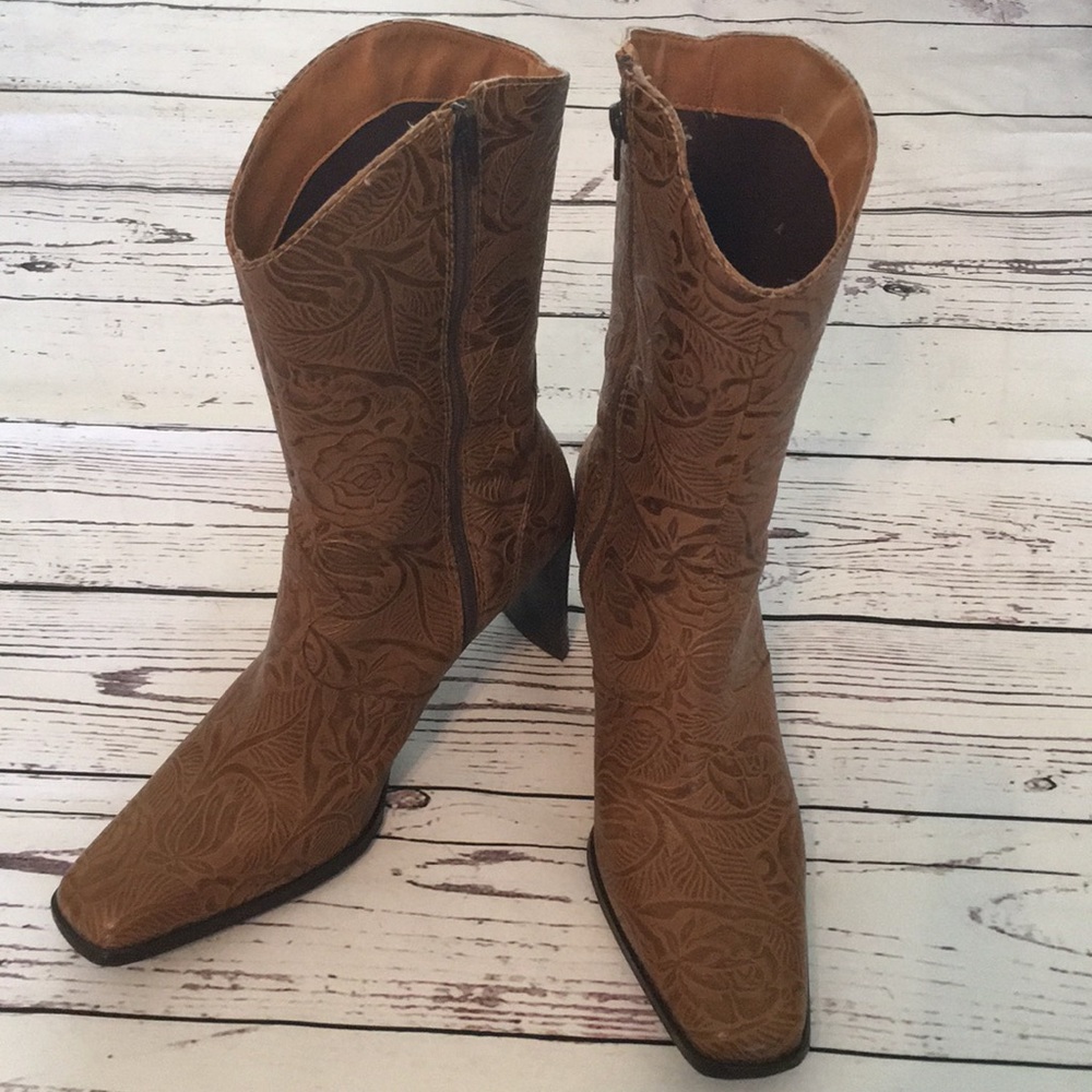 Matisse tooled leather booties